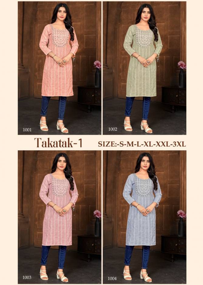 Takatak 1 By Sangeet Sequence Work Cotton Kurtis Wholesale Shop In Surat